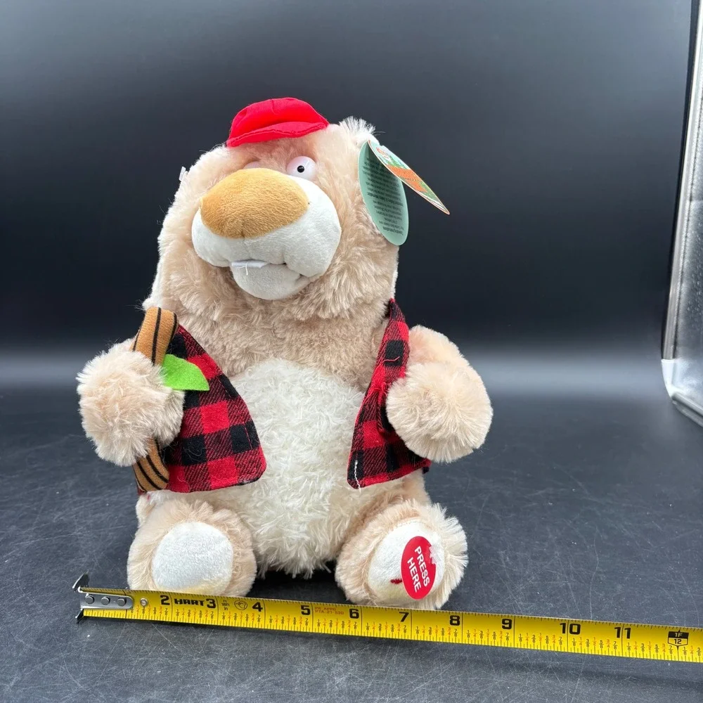Cuddle Barn Woodchuck Chuck Plush Unisex OS Tan NEW Animated Tongue Twisters